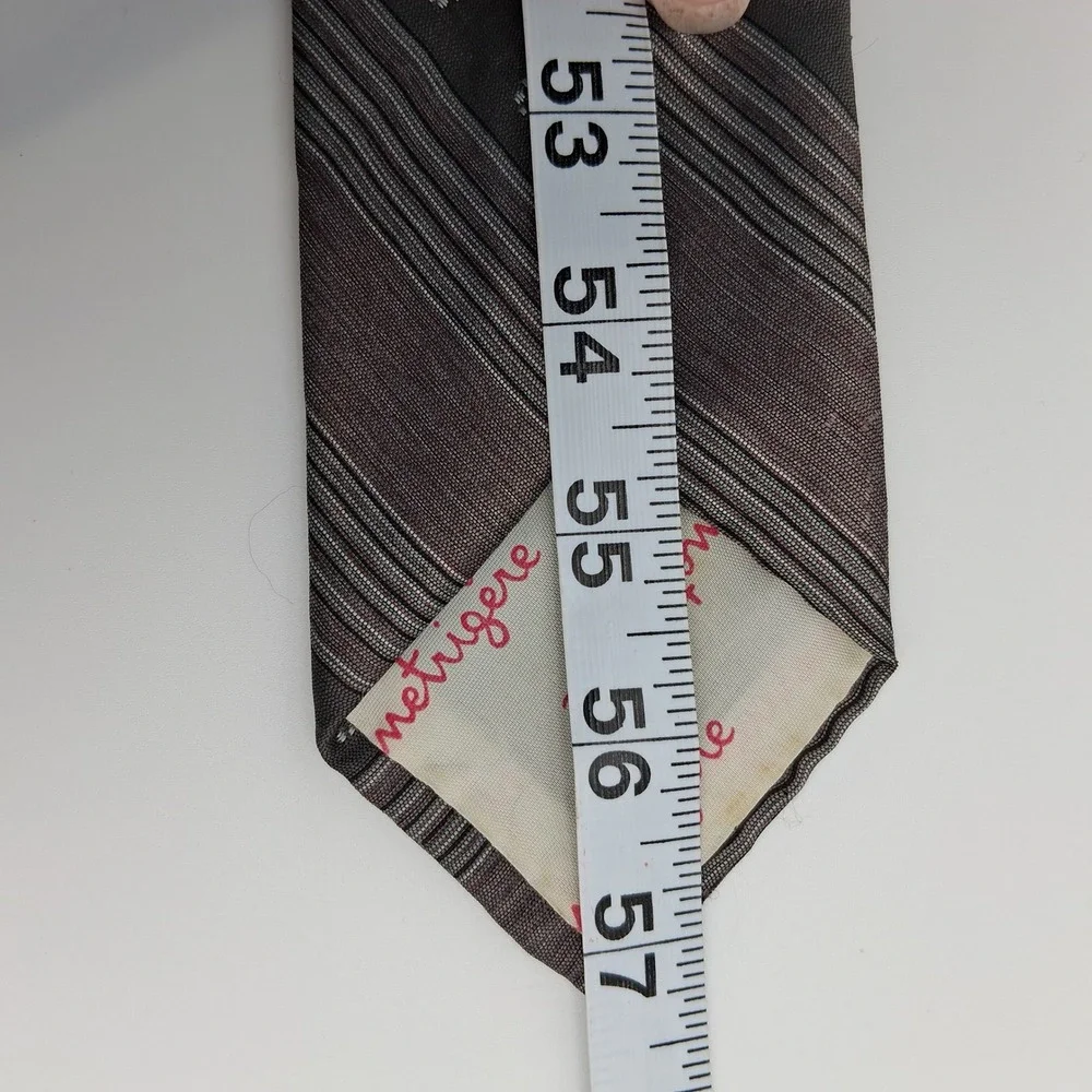 Vintage Haulintrigere Tie Polyester Slim Striped Pre-Loved‎